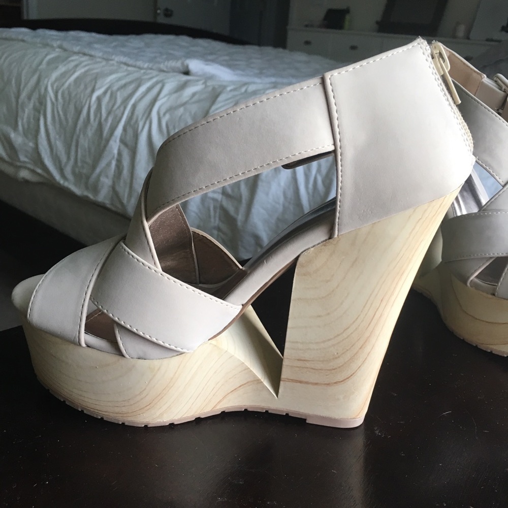 Charlotte Russe Nude wedges.